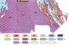 Фрагмент карты распространения литологических типов и подтипов карста на территории Пермского края
