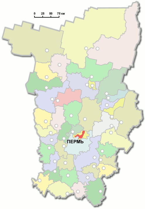 интерактивная карта районов Пермского края